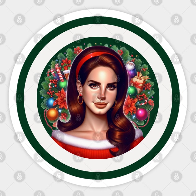 Lana Del Rey - Christmas Sticker by Tiger Mountain Design Co.